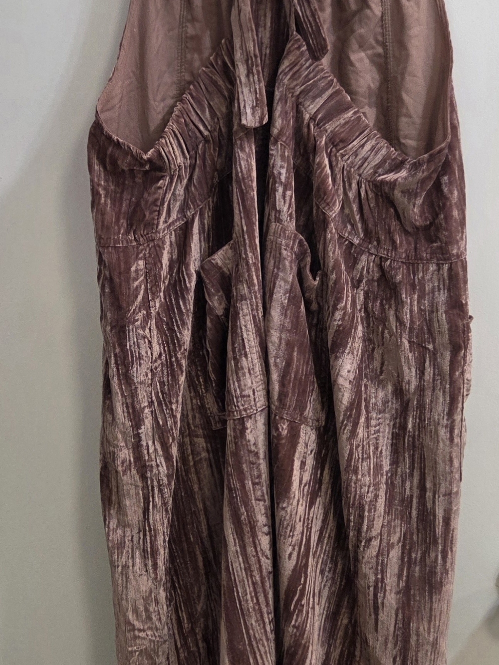 NATURAL LIFE Dusty Mauve Velvet Overalls with Tag - Picture 3 of 7